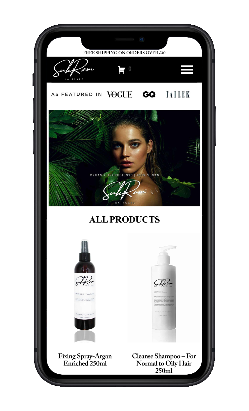 Affordable web design agency Weblu built a responsive web site for sukram haircare. See why we are considered the best web design agency in the UK.